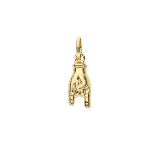 18k Gold Mano Cornuta Pendant